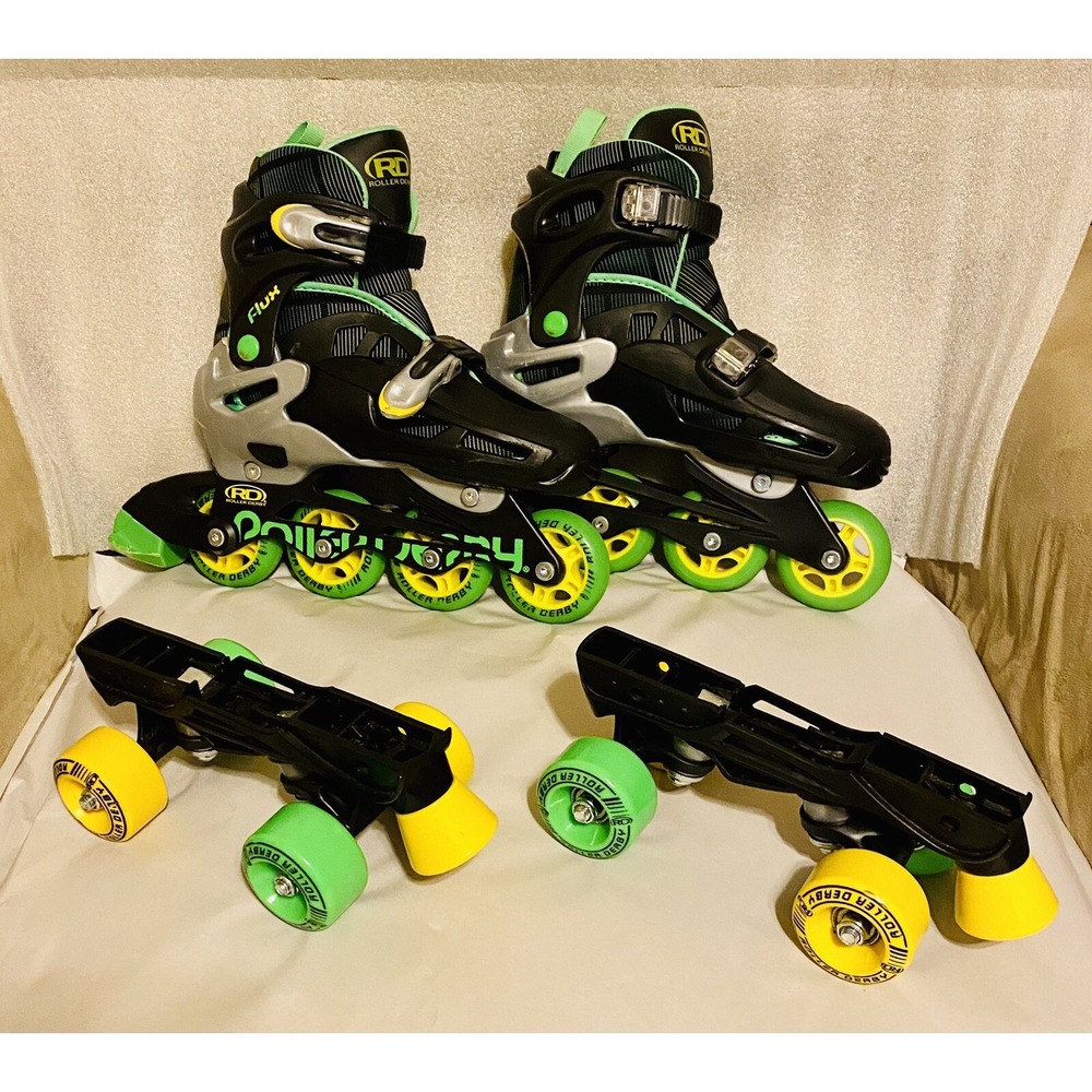 Roller Derby Kids Skates Interchangeable Inline Quad Roller Skates Size 3-6
